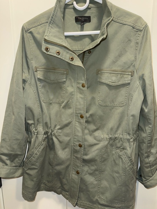 Talbots Jackets & Blazers - Talbots Light Olive Utility Jacket with Cinched-Waist.